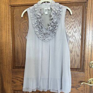 M by Marc Bouwer Ruffle Detail Silver Tunic, Small